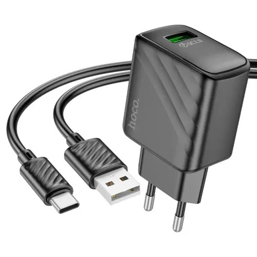 Hoco CS21A 18W USB Charging Adapter with USB to Type-C Cable - Image 2